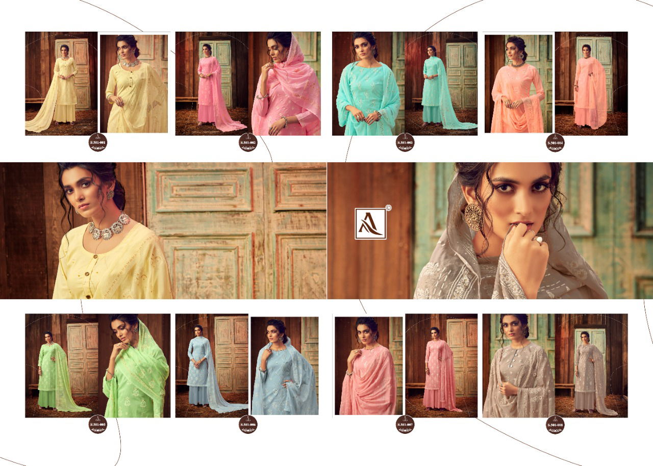 Alok Bloom Gold 2 Pure Lawn Cotton Designer Dress Material
